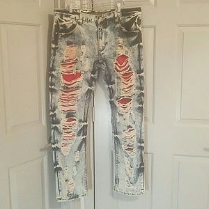 Men's ripped/acid wash jeans 38x34